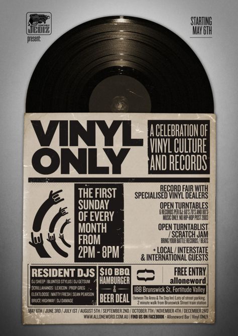 Vinyl Poster, 타이포그래피 포스터 디자인, Textil Design, Poster Music, Deco Retro, Vinyl Music, Dj Music, Record Store, Vinyl Designs