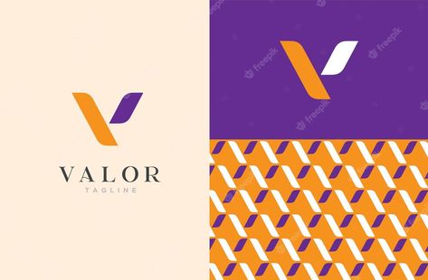 Premium Vector | V letter vector logo design along with pattern for product packaging Letter V Logo Design, V Letter Logo, Letter V Logo, V Logo Design, V Letter, V Logo, Letter Vector, Vector Logo Design, Letter V