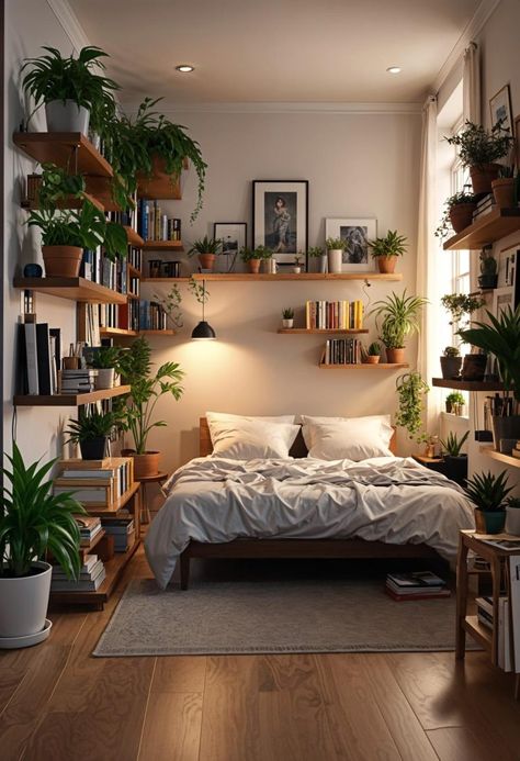 15 Clever Tiny Bedroom Ideas You Must See 39 Tiny Bedroom Ideas, Cozy Small Bedrooms, Hus Inspiration, Apartment Decor Inspiration, Tiny Bedroom, Apartment Inspiration, Cozy Room, Room Inspiration Bedroom, My New Room