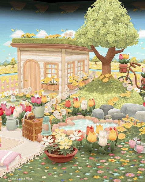 animal crossing pocket camp campsite cabin ideas inspiration acpc cute springcore aesthetic dandelions picnic spring flowers cozy gaming games nintendo #animalcrossing #pocketcamp #animalcrossingpocketcamp #acpcgallery Springcore Aesthetic, Pocket Camp Campsite Ideas, Animal Crossing Pocket Camp Campsite, Picnic Spring, Animal Crossing Pc, Cozy Gaming, Wallpaper Illustration, Character Sheets, Camping Aesthetic