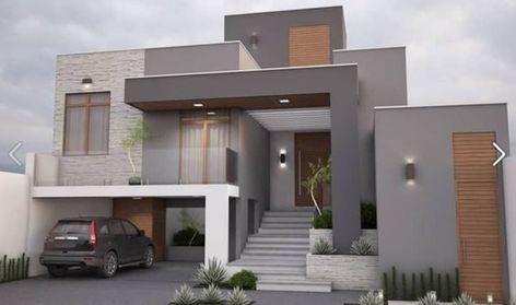 3d designing (pictures,video,walkthrough animations etc.,) by supernova constructions | homify Exterior Paint Colours, House White, Duplex House Design, Exterior Paint Colors For House, House Front Design, Paint Colours, Modern House Plans, House Architecture Design, Modern Exterior