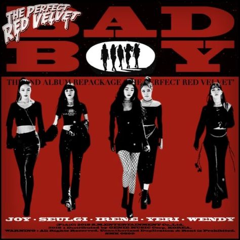 Red Velvet - “Bad Boy” Red Velvet Album Cover, Red Velvet Bad Boy, Cool Album Covers, Kang Seul-gi, Cover Art Design, Red Velvet Joy, Kpop Posters, Album Cover Art, Album Design