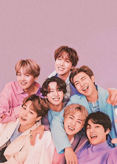 Group Photo, Pastel, Bts, Wall, White