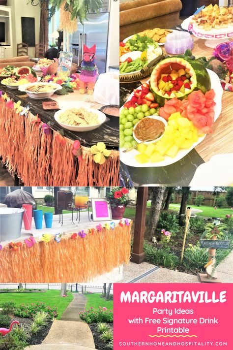 Margaritaville Desserts, Jimmy Buffett Party Decorations, Jimmy Buffett Themed Party, Jimmy Buffett Party Ideas, Margaritaville Themed Party, Margaritaville Party Food, Margaritaville Birthday Party, Retirement Party Beach Theme, Margarita Ville Party Ideas