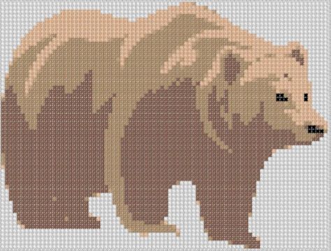 Looking for your next project? You're going to love Brown Bear Cross Stitch Pattern  by designer Motherbeedesigns. Bear Cross Stitch Pattern, Bear Cross Stitch, Cross Stitch Christmas Ornaments, Beaded Cross Stitch, Beadwork Patterns, Cross Stitch Animals, Tapestry Crochet, Canvas Crafts, Crochet Chart