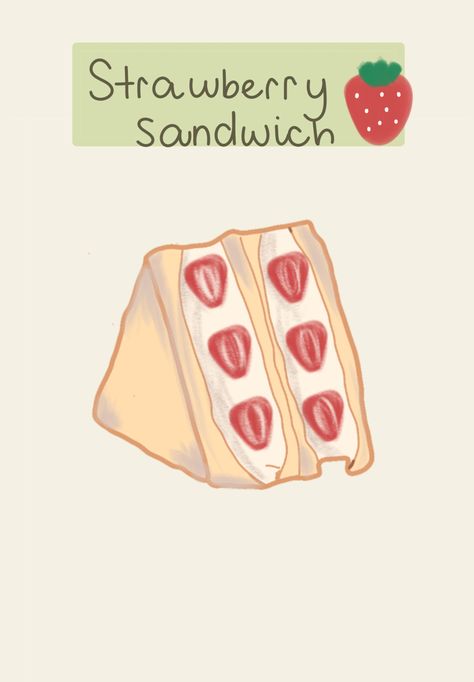 Sandwich Cartoon, Sandwich Drawing, Strawberry Sandwich, Whatsapp Wallpaper, Food Drawing, Sandwiches