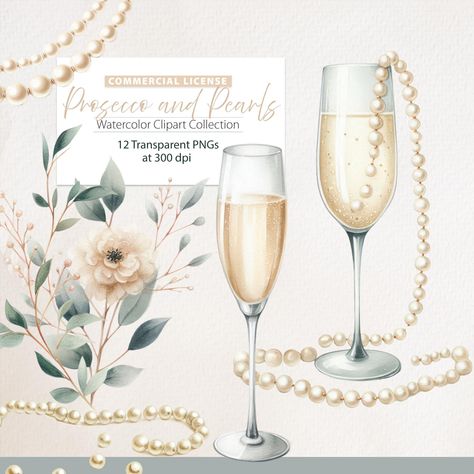 Bridal Shower Petals And Prosecco Party Clipart, Prosecco and Pearls, Petals & Pearls, Neutral Wedding, Brunch and Bubbly, Prosecco Bridal by SweetPeaPapierCo on Etsy Prosecco And Pearls, Prosecco Party, Petals And Prosecco, Brunch And Bubbly, Wedding Brunch, Party Clipart, Png Graphics, Neutral Wedding, Pastel Hues