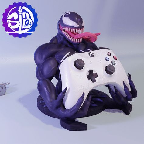 THIS MODEL IS READY TO PRINT ON ANY 3D PRINTER VENOM SUPPORT FOR VIDEO GAME CONTROLLER MEASUREMENTS ARE ALREADY SET BY DEFAULT DO NOT MODIFY SIZE EXACT CONTROL CASE YOU WILL FIND IT FOR EASY PRINTING ON PLA, BY PIECE OR FULL BODY Please feel free to share images of your prints on this page, I would love to see them. Thank you. Controller Stand 3d Print, Video Game Controller, Game Controller, Venom, Invite Your Friends, Banner Ads, 3d Printer, Video Games, Printer