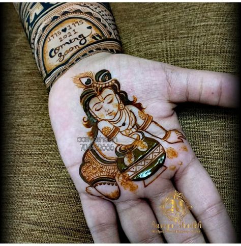 Happy Janmashtami Mehndi Design, Bal Krishna Mehndi Designs, Radhakrishnan Mehndi Designs, Janmashtami Mendhi Design, Potret Mehndi Design, Baby Krishna Mehandi Design, Janamastmi Mehndi Design, Janamasthami Mehndi Designs, Janmastami Mehendi