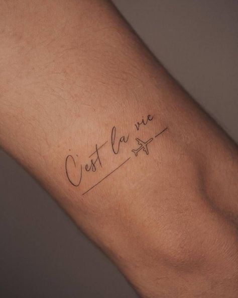 C’est La Vie Tattoo Small, C’est La Vie Tattoo Ideas, Cest Le Vie Tattoo, Cest La Vie Tattoo Fonts, Ce Est La Vie Tattoo, Tattoo Letter C, Paris Tattoo Small, Tiny Airplane Tattoo, Mini Friendship Tattoos