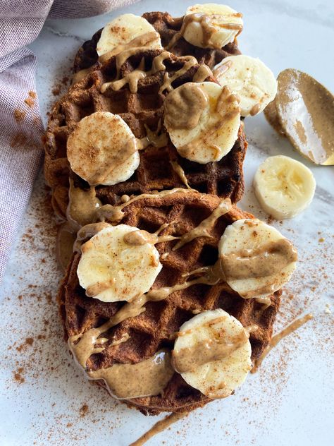 Protein Sweet Potato, Tahini Blondies, Grain Free Chocolate Chip Cookies, Bananas Recipes, Frozen Banana Recipes, Gluten Free Cookie Bars, Sweet Potato Chocolate, Healthy Waffles, Gooey Chocolate Chip Cookies