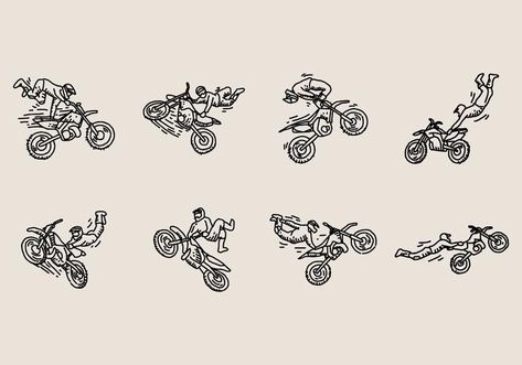 Motocross Freestyle Icon Dirt Bike Tattoo Ideas, Motocross Tattoo Ideas, Tattoo Motocross, Motocross Tattoo, Dirt Bike Tattoo, Bike Tattoo, Motor Tattoo, Cartoon Car Drawing, Freestyle Motocross