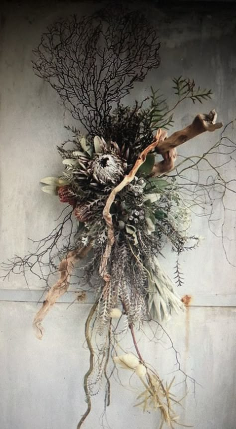 Dried Floral Swag, Unique Wedding Flowers Arrangements, Modern Dried Flower Arrangements, Dried Flower Swag, Natural Vintage Christmas Decor, Dried Floral Wreaths, Dried Wreath, Expect The Unexpected, Floral Art Design