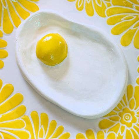 Sunny Side Up Eggs, Anybody? Egg trinket dish, handmade with air dry clay.🍳🥚#claycreations #etsyshop #handmadecrafts Sunny Side Up Eggs, July 7, Dry Clay, Trinket Dish, Air Dry Clay, Clay Creations, Trinket Dishes, Air Dry, Handmade Crafts