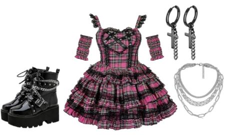 Draculaura Outfit Inspiration, Draculaura Inspired Outfits, Draculaura Aesthetic Outfit, Pink Alternative Fashion, High Clothes, Hot Halloween Outfits, Preformance Outfits, Kawaii Fashion Outfits, Fantasias Halloween