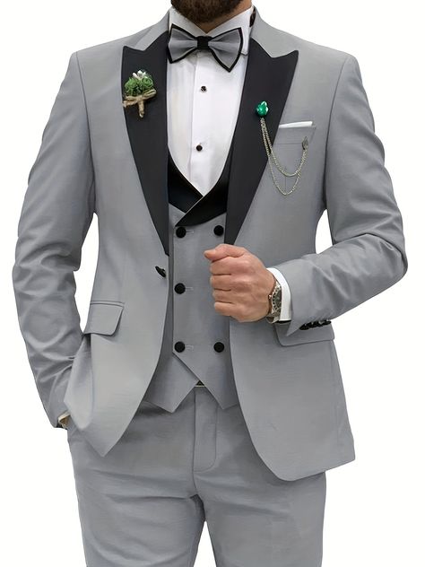 Emerald green tuxedo wedding