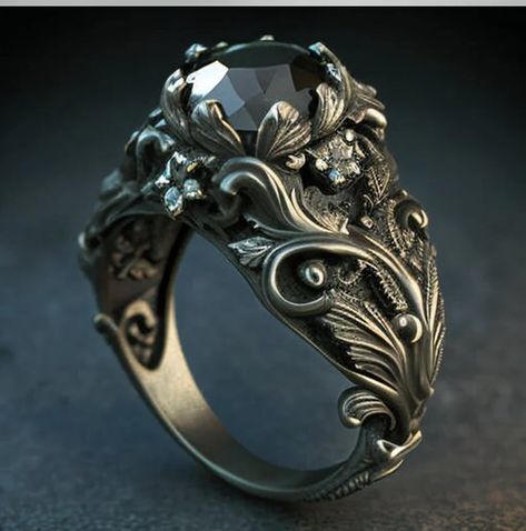 Black Gold Engagement Ring, Engagement Ring Non Traditional, Black Gold Engagement Rings, Nontraditional Engagement Rings, Gothic Engagement Ring, Fantasy Ring, Twig Engagement Ring, Flower Engagement Ring, Goth Jewelry