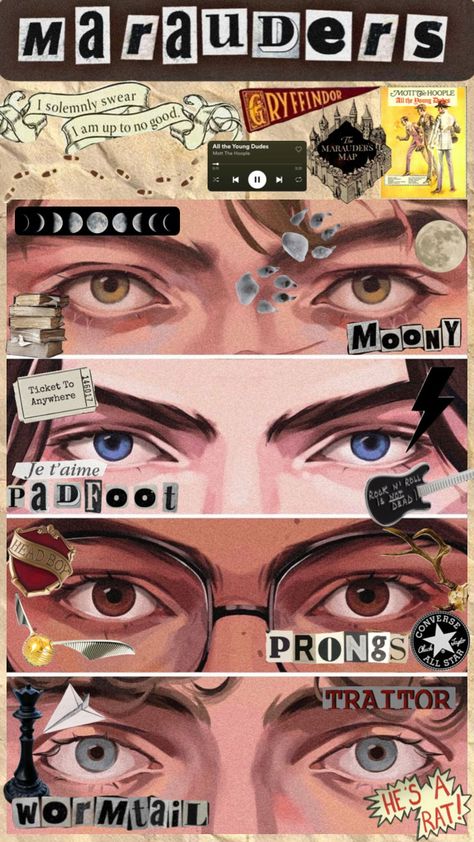 #marauders #harrypotter #jamespotter #prongs #siriusblack #padfoot #remuslupin #moony #peterpettigrew #wormtail Mott The Hoople, Marauders Fan Art, Peter Pettigrew, Gay Harry Potter, All The Young Dudes, Harry Potter Fanfiction, Harry Potter Wallpaper, Harry Potter Marauders, Harry Potter Obsession