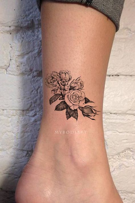 Bracelets Tattoo, Tattoos Ankle, W Tattoo, Ankle Boots Outfit, Tattoo Sheets, Him And Her Tattoos, Lower Leg Tattoos, Lace Tattoo Design, Rose Outline