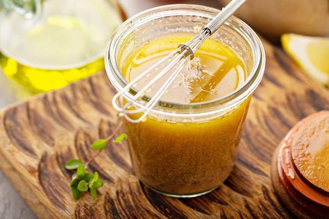 Easy Greek Salad Dressing Recipe: This Greek Vinaigrette Is What to Drizzle on Salad Greens | Salads | 30Seconds Food Greek Salad Dressing Recipe, Lemon Salad Dressings, Lamb Marinade, Best Greek Salad, Tofu Marinade, Greek Vinaigrette, Lemon Salad, Delicious Salad Dressings, Greek Salad Dressing