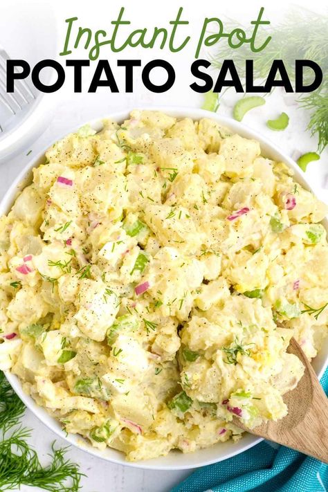 This Instant Pot Potato Salad from Scratch is perfect for cookouts or picnics. It takes just minutes to prepare, is easy, and delicious. Instant Pot Potato Salad, Instant Pot Healthy, Making Potato Salad, Antipasto Pasta Salads, Potatoe Salad, Southern Potato Salad, Classic Potato Salad, Instant Potatoes, Easy Potato Salad