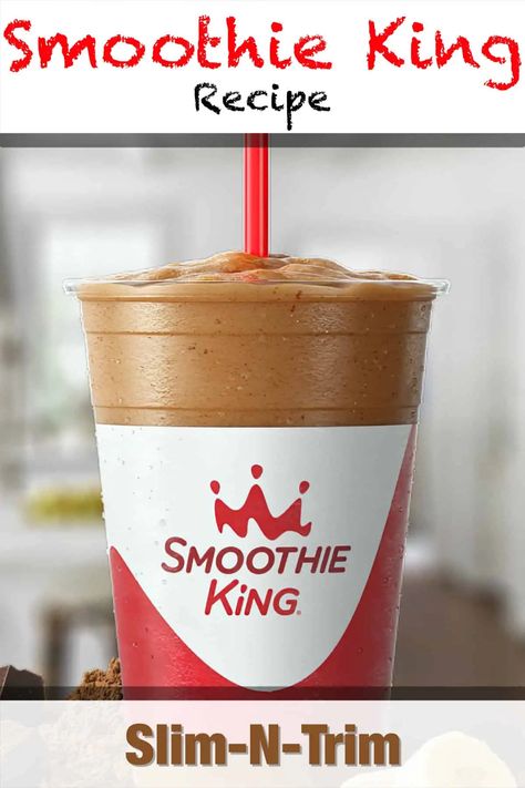 Smoothie King Slim-n-Trim Chocolate Recipe - A classic rich and creamy milk chocolate protein shake you can order from the Smoothie King menu or learn how to make at home. Smoothie King Recipes, Starbucks Frappuccino Recipe, Cinnamon Recipe, Diy Smoothies, Chocolate Smoothie Recipes, Slim Fast Shakes, Make Drinks, Chocolate Protein Shakes, Mocha Recipe