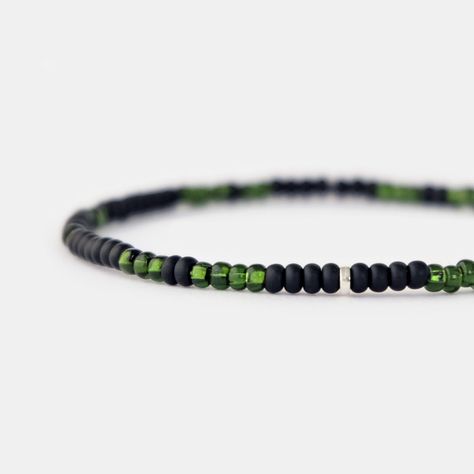 Small Beads Bracelet, Beads Bracelet For Men, Small Bead Bracelet, Green Beaded Bracelets, Black Beaded Bracelets, Men's Bracelets, Bracelet Minimalist, Bracelet Mens, Small Beads