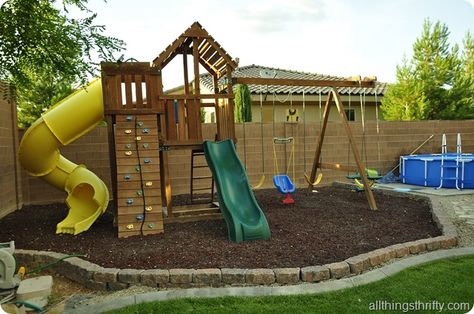 Playground Landscaping, Backyard Playset, Play Area Backyard, Amazing Backyard, Diy Playground, Outdoor Play Area, Kids Outdoor Play, Natural Playground, Climbing Frame