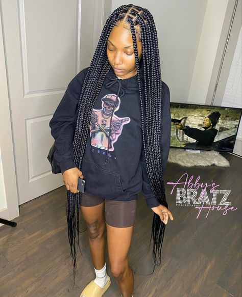 Weave Hairstyles Braided, Big Box Braids Hairstyles, Box Braids Hairstyles For Black Women, Cute Braided Hairstyles, Braids Hairstyles Pictures, Cute Box Braids Hairstyles, Girls Hairstyles Braids, Hair Ponytail Styles, Hair Laid