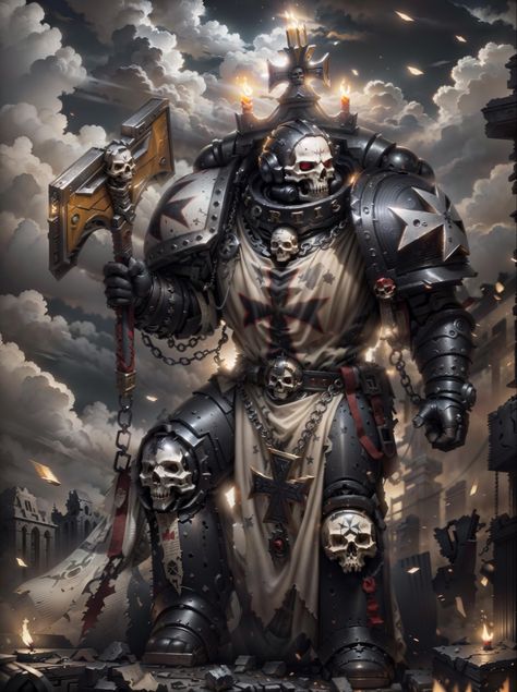 Black Templars Chaplain, Warhammer 40k Black Templars Art, Space Marine Black Templar, Eversor Assassin Warhammer 40000, Black Templar Chaplain, Warhammer 40k Chaplain, Warhammer Black Templar, Warhammer Chaplain, Black Templars 40k Art