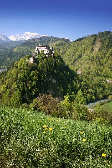 Hohenwerfen Castle, about 28 miles south of the city of Salzburg, Austria #feelaustria #beauty Hohenwerfen Castle, Where Eagles Dare, Famous Castles, Landlocked Country, Salzburg Austria, Beautiful Castles, Paradise On Earth, A Castle, Salzburg