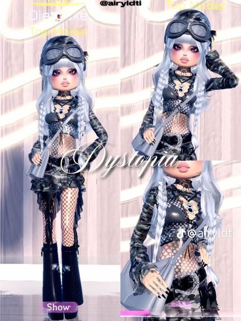 Hipster Outfits Dti, Album Cover Dti Outfit, Dress To Impress Dystopia Theme, Dystopia Dress To Impress Outfit, Top Model Outfits, Dress To Impress Dystopia, Dystopia Outfit, Top Model Dress To Impress, Dystopia Fashion