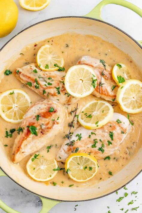 Creamy Lemon Garlic Chicken, Creamy Lemon Chicken, Ways To Cook Chicken, Lemon Chicken Recipe, Garlic Chicken Recipes, Lemon Garlic Chicken, Lettuce Wrap, Lemon Butter Sauce, Cook Chicken