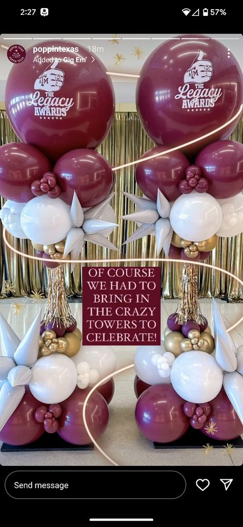 Balloon Table Garland, Maroon Balloon Garland, Table Garland, Balloon Display, Christmas Balloons, Balloon Columns, Gold Balloons, Burgundy And Gold, Grad Party