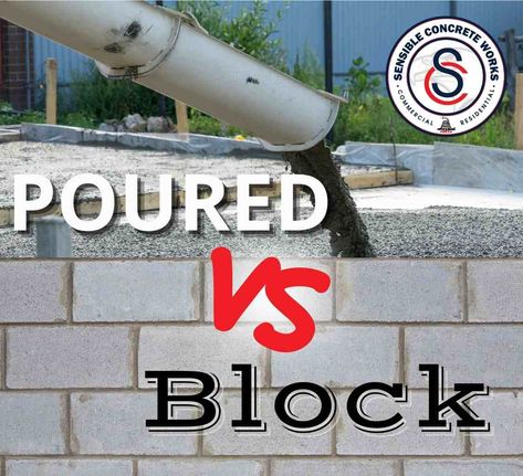 Poured vs Block Foundations. Which one is better? https://sensibleconcrete.com/poured-concrete-foundation-or-block-foundation/ #ConcreteContractorEastTennessee #ConcreteContractorPigeonForge #SensibleConcrete #SensibleConcretePumping #SensibleConcreteWorks #Seviervilleconcretecontractors Diy Concrete Foundation, Cinder Block Foundation, Concrete Block Foundation, Block Foundation, Concrete Board, Foundation Ideas, Concrete Work, Concrete Foundation, Concrete Garage