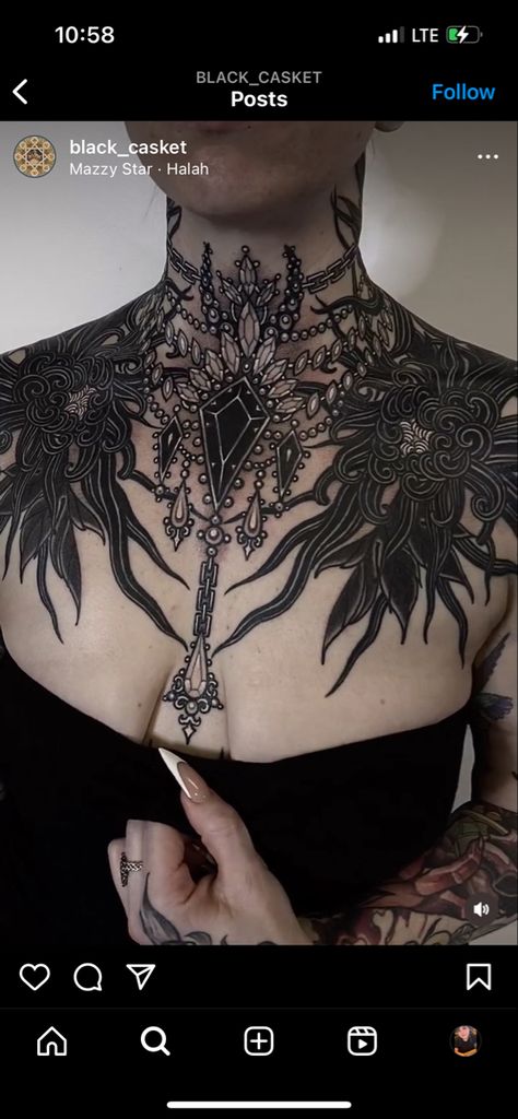 Ornamental Chest Tattoo, Chest Tattoo Cover Up, Chest Tattoo Flowers, Black Chrysanthemum, Forearm Cover Up Tattoos, Full Neck Tattoos, Full Chest Tattoos, Traditional Tattoo Flowers, Black Tattoo Cover Up