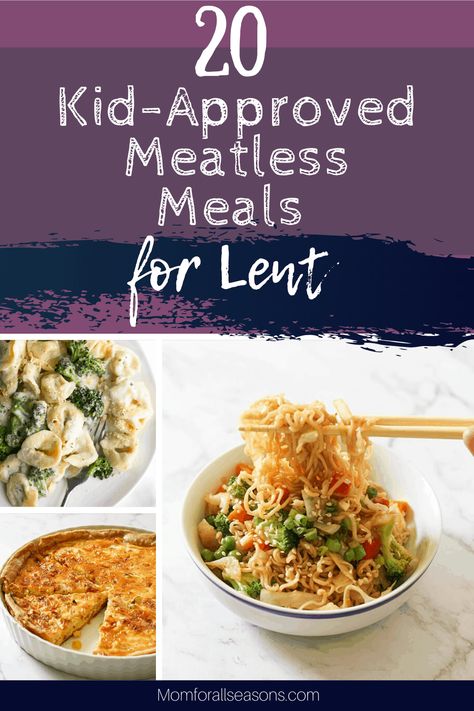 Kid Friendly Meatless Meals, Lent Dinner Ideas Meatless Recipes, Lent Recipes Meatless Meals, Meatless Meals For Lent, Lent Dinner Ideas, Meals For Lent, Frugal Dinners, Vegetarian Quiche, Liturgical Living