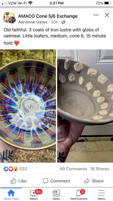 Peacock Technique, Glazing Pottery, Pottery Idea, Glazing Ideas, Glaze Colors, Pottery Lessons, Glaze Combinations, Glaze Ideas, Pottery Inspo