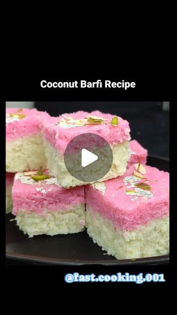 Nariyal Barfi Recipe, Coconut Barfi Recipes, Nariyal Barfi, Pakistani Sweets, Coconut Barfi Recipe, Coconut Barfi, Mirror Glaze Recipe, Barfi Recipe, Burfi Recipe