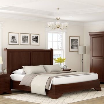 Mahogany Bedroom Furniture, Panel Bed Frame, Mahogany Bed, Wooden Wardrobe Design, 5 Piece Bedroom Set, King Size Platform Bed, Project House, Wood Platform Bed Frame, Lit King Size