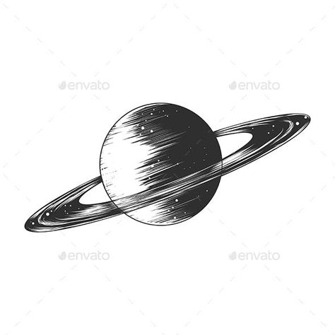 Saturn Sketch, Saturn Drawing, Science Sketch, Planet Sketch, Journey Logo, Jupiter Planet, Becoming A Tattoo Artist, Outer Planets, Saturn Planet