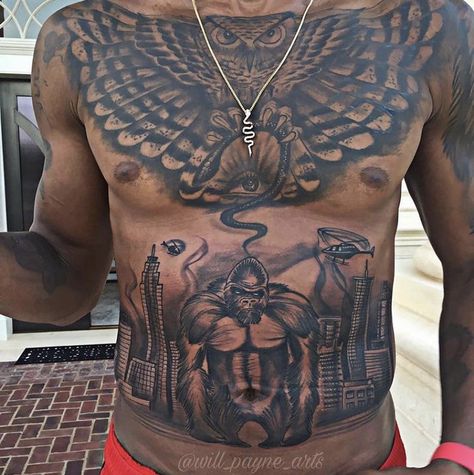 Mens Stomach Tattoo, Holding A Snake, Arm Tattoos Lettering, Bird Tattoos Arm, Mens Body Tattoos, Black Men Tattoos, Best Neck Tattoos, Stomach Tattoo, Back Of Arm Tattoo