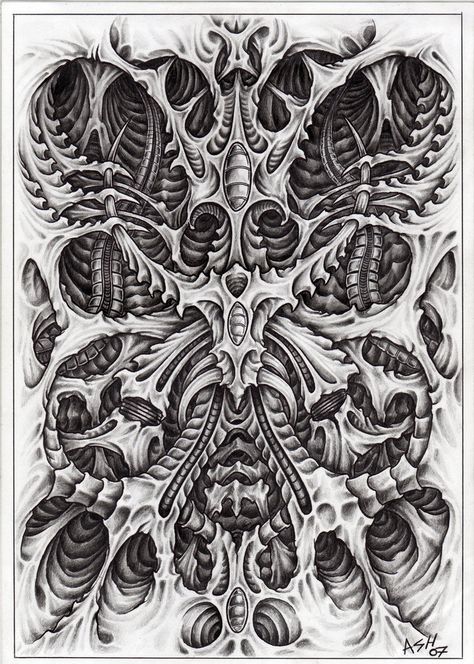 Bio Organic, Biomechanical Art, Biomech Tattoo, Hr Giger Art, Biomechanical Tattoo Design, Bio Organic Tattoo, Mechanic Tattoo, Organic Tattoo, Full Tattoo