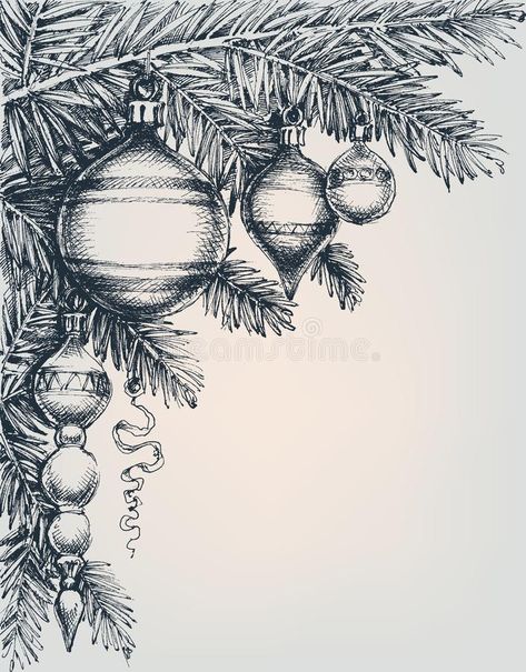 Christmas Card Pencil Drawings, Black And White Christmas Drawings, Winter Sketches Ideas, Pen And Ink Christmas Drawings, Christmas Ink Drawing, Winter Drawings Christmas, Christmas Sketches Pencil, Christmas Drawings Beautiful, Zentangle Christmas Cards