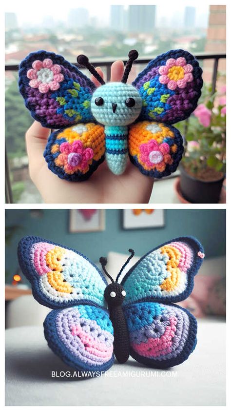 Crochet Butterfly Amigurumi Free Pattern Butterfly Amigurumi Free Pattern, Butterfly Amigurumi, Crochet Butterfly Free Pattern, Crochet Butterfly Pattern, Butterfly Tutorial, Crochet Cozy, Crochet Animals Free Patterns, Crochet Butterfly, Crochet Amigurumi Free