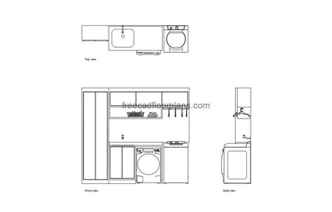 Laundry Service Area - Free CAD Drawings Service Area Floor Plan, Pool Houses Plans, Autocad Free, House Plans Design, Floor Plans House, One Storey House, Service Area, Swimming Pool House, 2 Bedroom House Plans