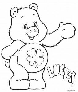 Printable Care Bears Coloring Pages For Kids Care Bears Lucky Bear, Lucky Care Bear, Care Bear Coloring Pages, Bears Coloring Pages, New Coloring Pages, Teddy Bear Coloring Pages, Bear Coloring Pages, Coloring Pages For Boys, Cartoon Coloring Pages