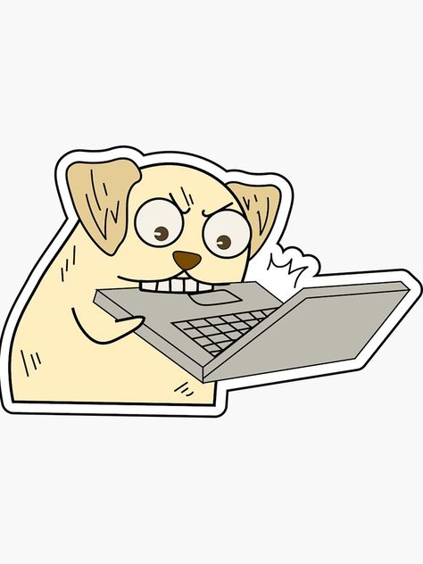 "ah! stress " Sticker for Sale by maddula | Redbubble Stressed Out Humor, Colorful Stickers, Dog Biting, The Chaos, Modern Life, Design Ideas, Laptop, Technology, Humor