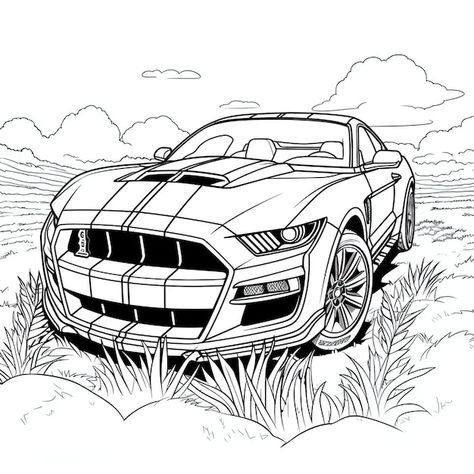 A dinosaur standing on ford mustang shel... | Premium Vector #Freepik #vector #colouring-book #coloring-book #car-illustration #coloring-page Mustang Coloring Pages, Mustang Art, Car Coloring Pages, Kia Car, Cars Coloring, Ford Mustang Shelby Gt500, Car Vector, Cars Coloring Pages, Coloring Pages For Boys