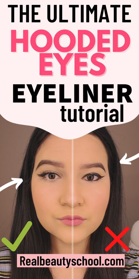 How To Do Winged Eyeliner, Makeup For Hooded Eyelids, Hooded Eyes Tutorial, Eye Makeup For Hooded Eyes, Eyeshadow For Hooded Eyes, Hooded Eye Makeup Tutorial, Hooded Eyelids, Eyeliner For Hooded Eyes, How To Do Eyeliner